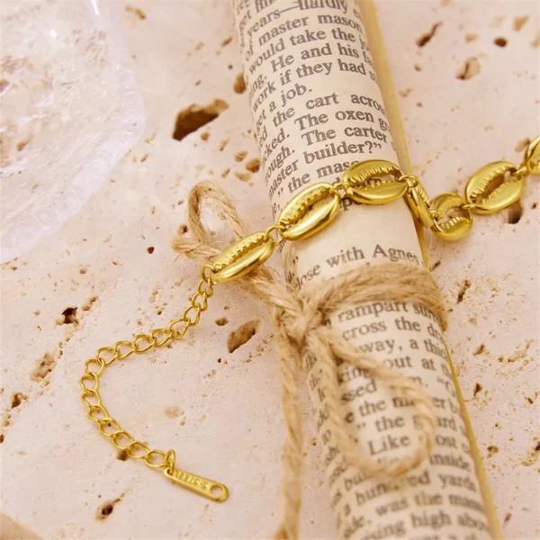 Bracelet Chaîne Grain de Café Plaqué Or 18K – Image 4