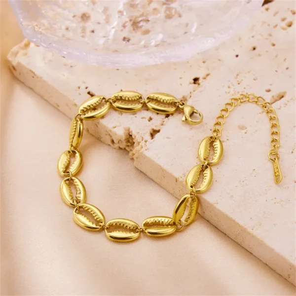 Bracelet Chaîne Grain de Café Plaqué Or 18K – Image 2