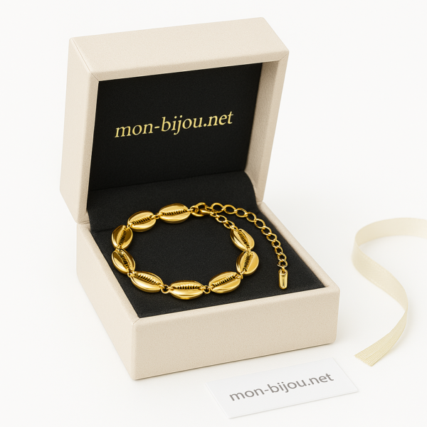 Bracelet Chaîne Grain de Café Plaqué Or 18K