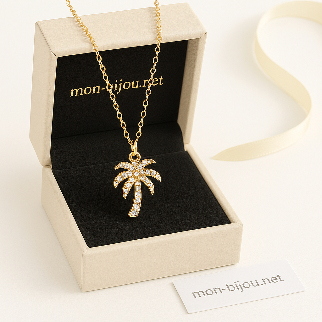 Collier Style Marin avec Pendentif Palmier en Alliage