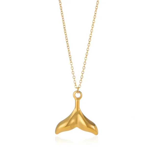 Collier Pendentif Queue de Baleine en Acier Inoxydable – Image 2