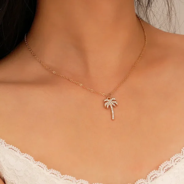 Collier Style Marin avec Pendentif Palmier en Alliage – Image 3