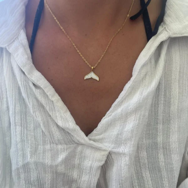Collier Queue de Baleine Doré – Image 3