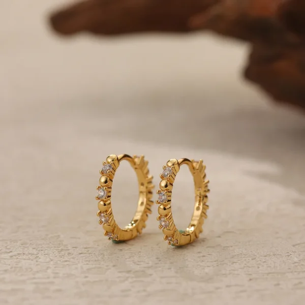 Boucles d'Oreilles Cercles Zircon – Image 3
