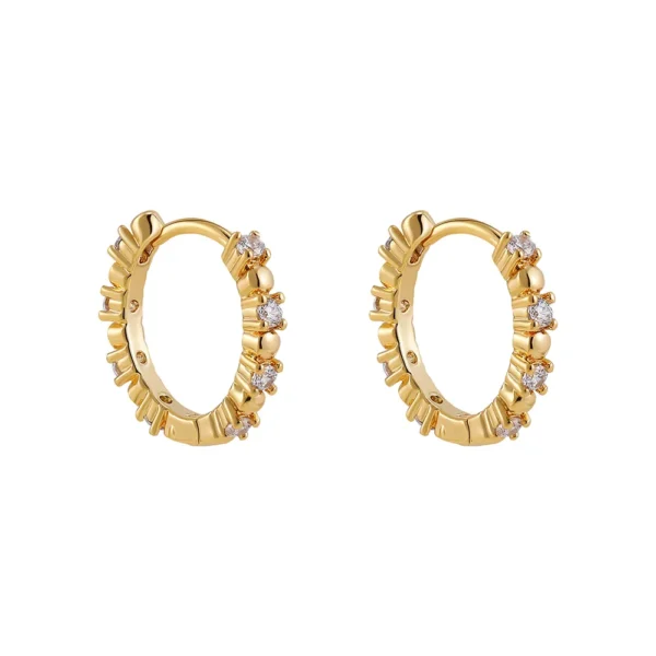 Boucles d'Oreilles Cercles Zircon – Image 2