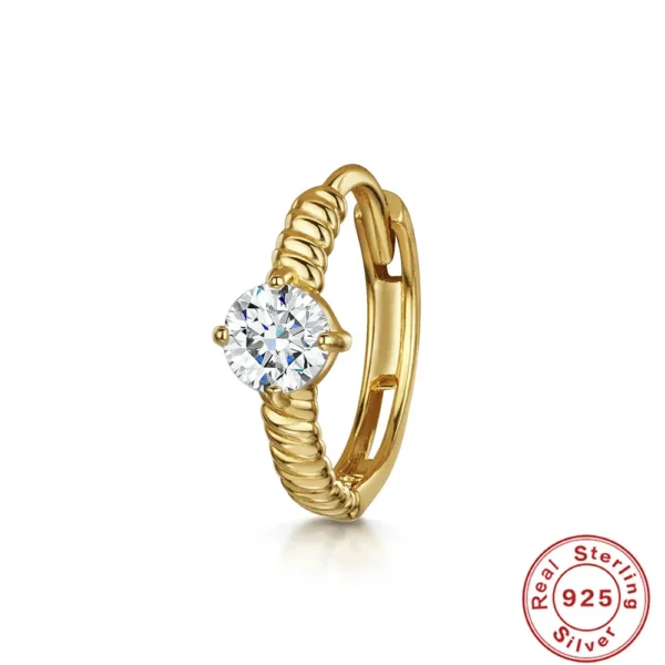 Piercing Créole Torsadée avec Zircon – Image 2