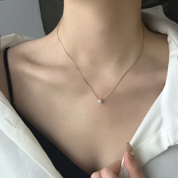 Collier Rond Strass – Style Coréen – Image 3